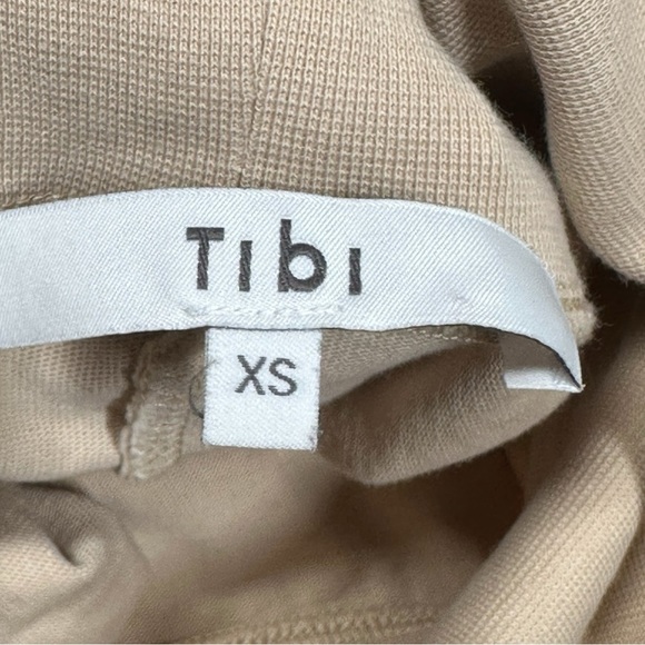 Tibi Punto Milano Turtleneck T-Shirt Dress XS Runs Large Beige Knee Length - Picture 11 of 13